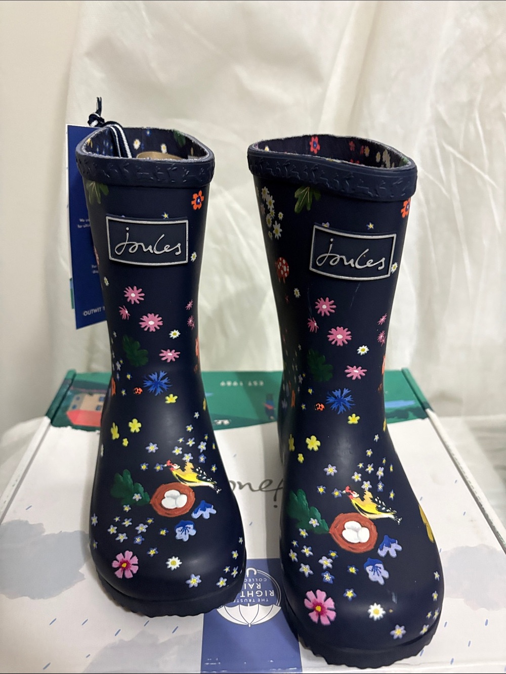 Joules Kids' Navy Rain Boots size US 10 NWT
